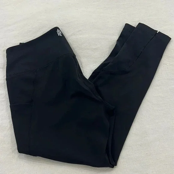 Free People Movement High Rise Black Leggings size Large with side Pockets - Picture 10 of 10